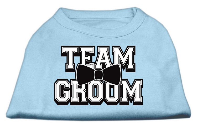 Team Groom Screen Print Shirt Baby Blue XS